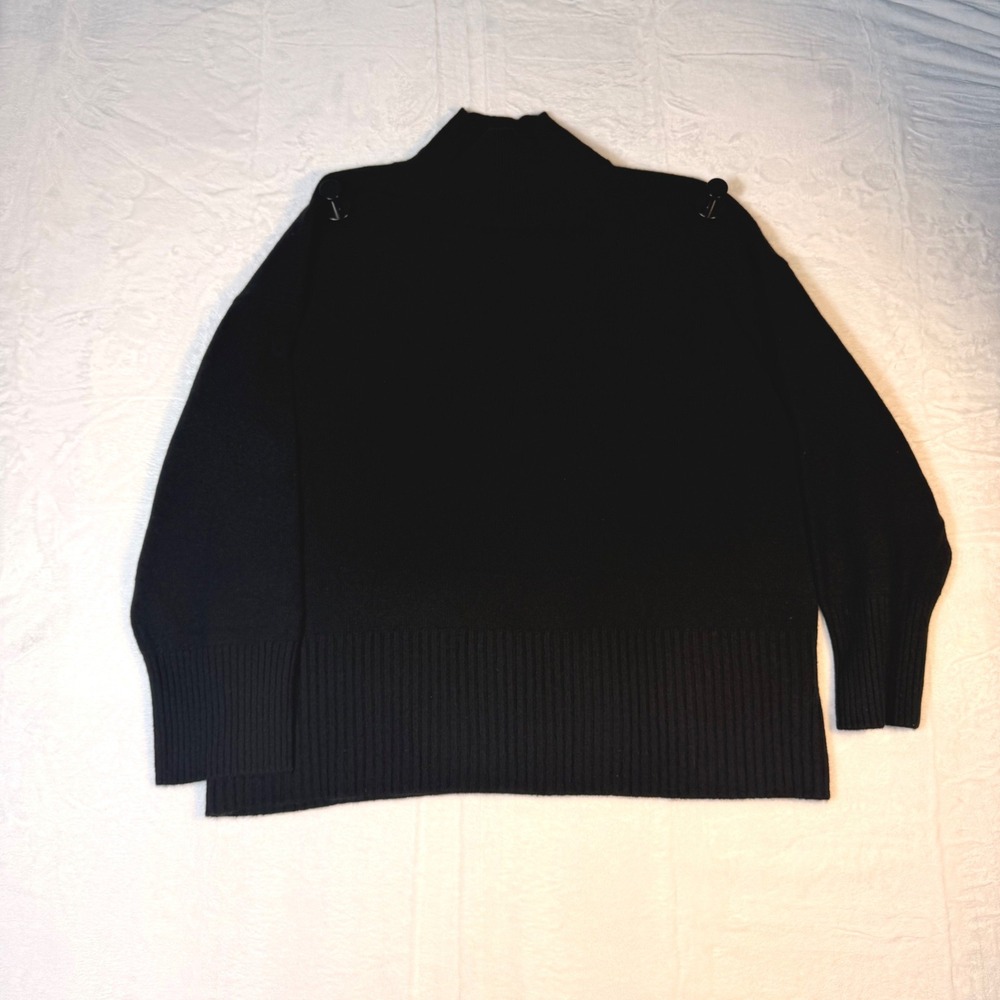 Everlane Black ReCashmere Boxy Turtleneck Sweater 100% Cashmere Size XL
